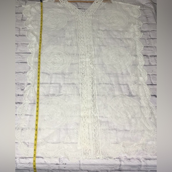 ✨NEW✨ Sheer Cover-Up Mesh Lace Maxi Beach Swimsuit Caftan Women’s ONE SIZE OS - Picture 5 of 12